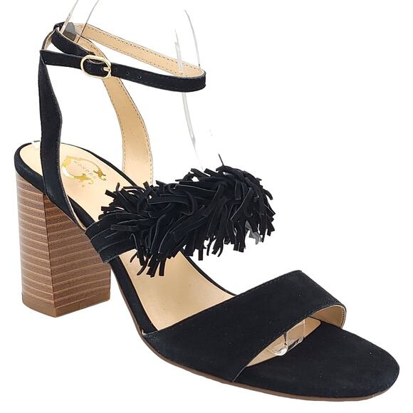 C Wonder Women Slingback Ankle Strap Sandals Gabrielle Size US 6.5M Black Suede - Picture 1 of 6